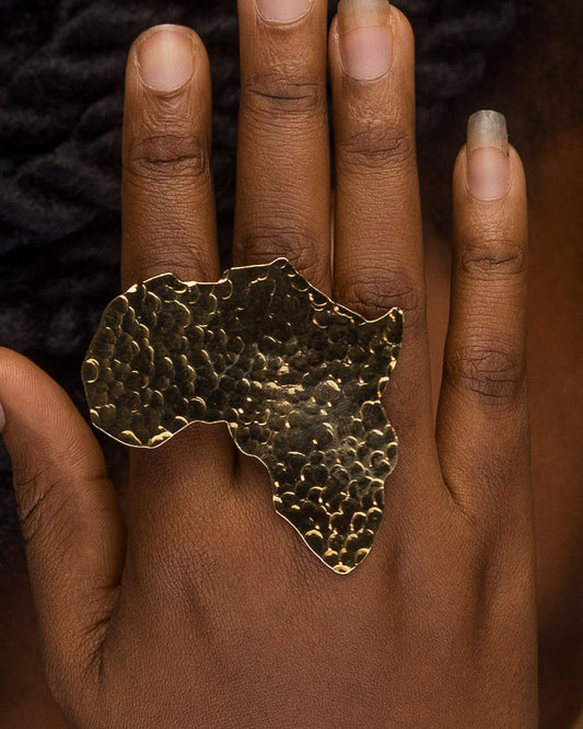 Adjustable African Map Brass Rings