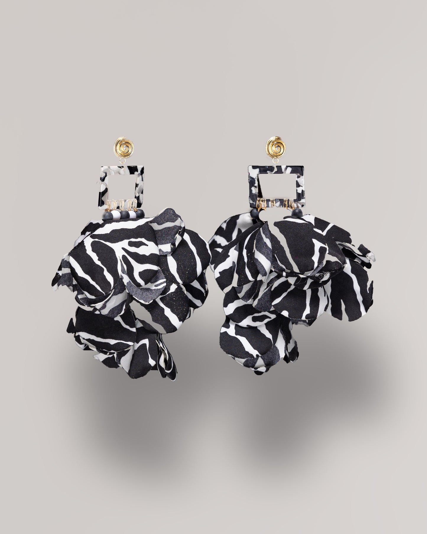 Nonso Square Top Flower Petal Earring