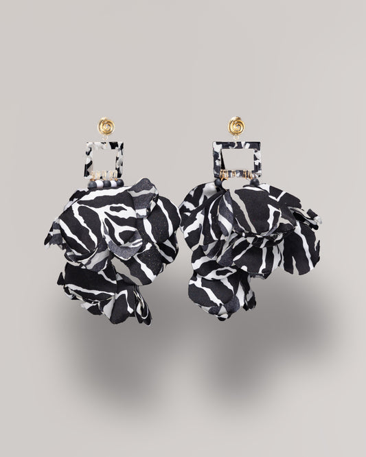 Nonso Square Top Flower Petal Earring