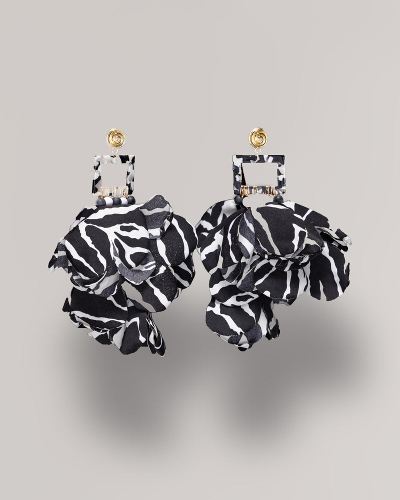 Nonso Square Top Flower Petal Earring