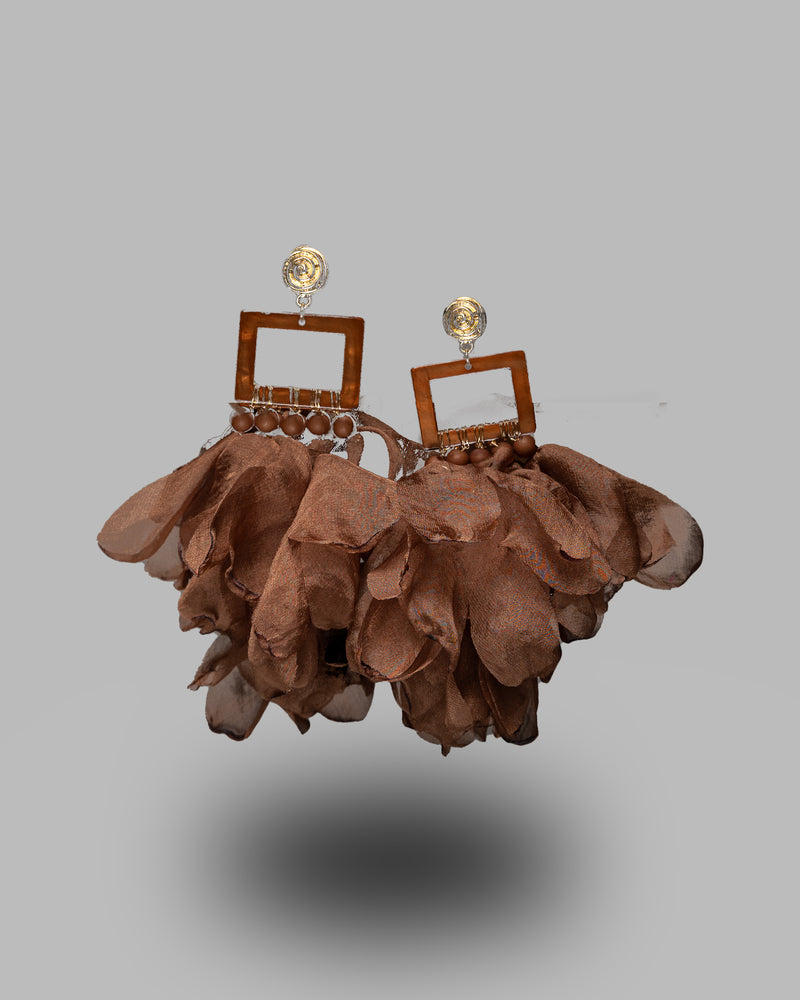 Nonso Square Top Flower Petal Earring