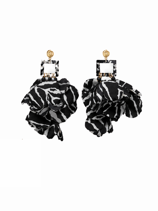 Nonso Square Top Flower Petal Earring